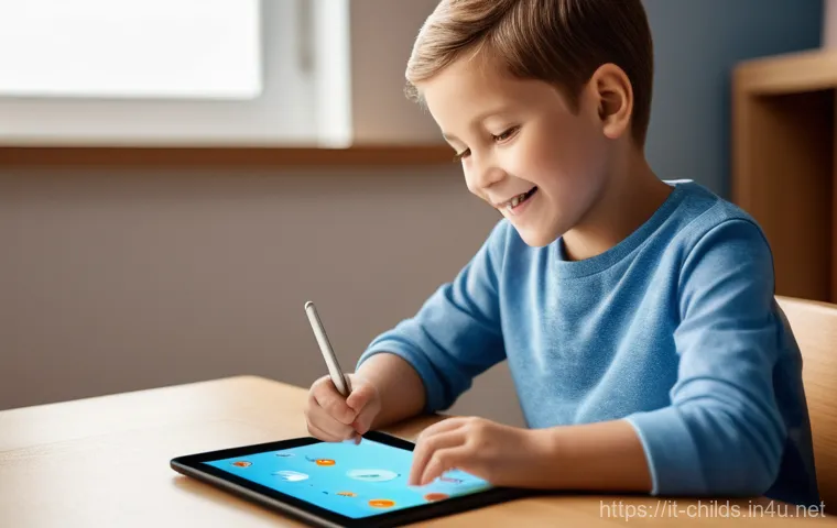아동심리상담사로서 언어치료 활용 - A vibrant and cheerful image set in a child-friendly speech therapy room. A 6-year-old child, wearin...