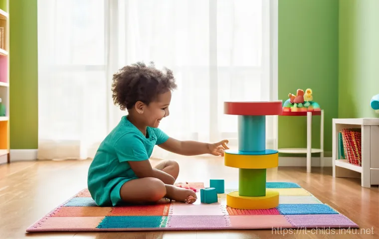 아동심리상담사로 독립적으로 일하기 - **Prompt:** A warm, brightly lit child psychology office designed for comfort and engagement. A kind...