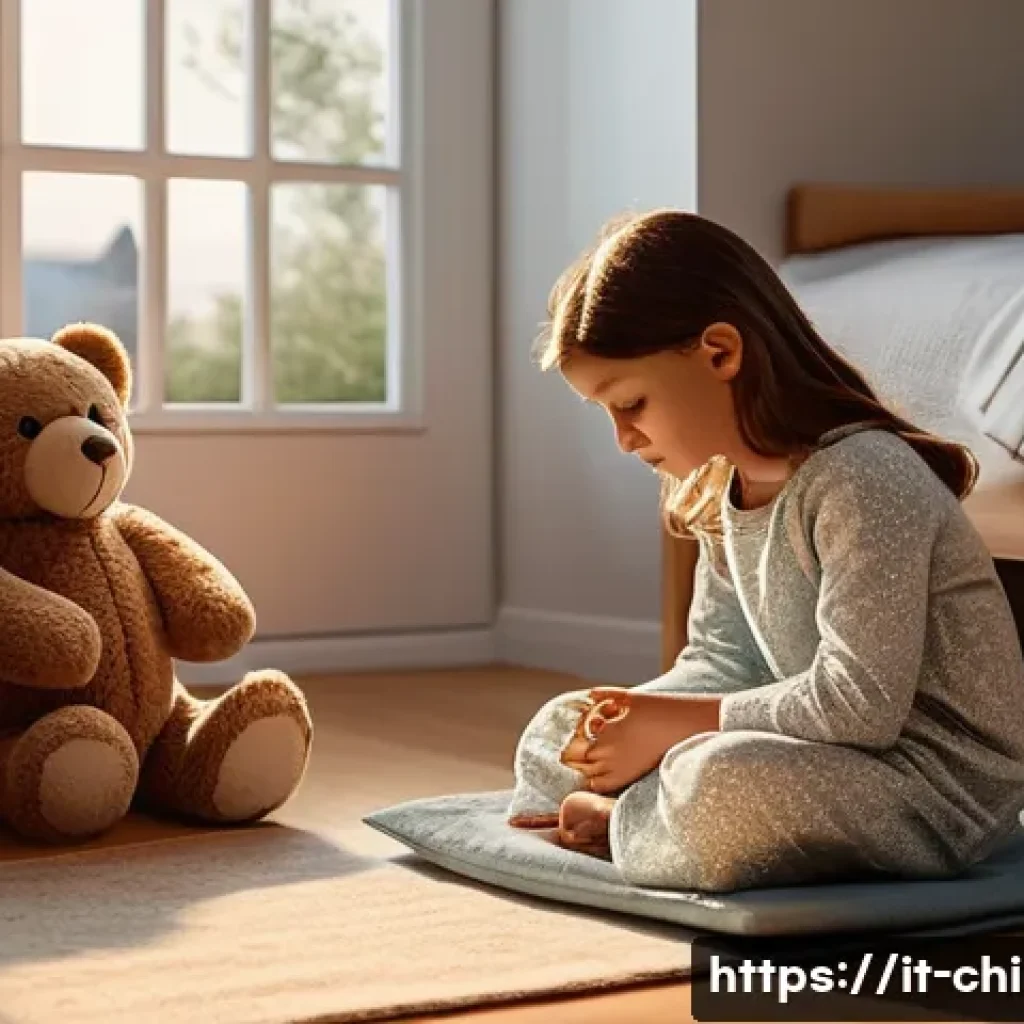 아동심리학 이론과 실제 활용법 - **Emotional Connection and Calm-Time:** A heartwarming, softly lit illustration depicting a parent a...