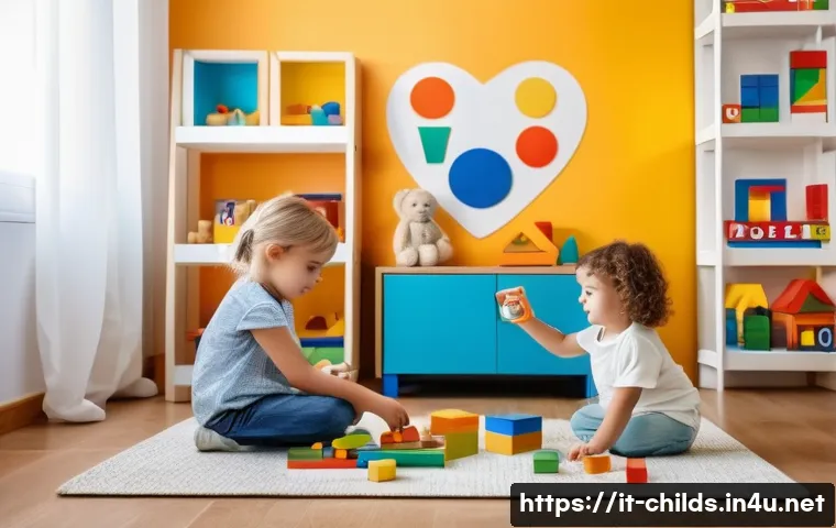 아동심리상담 실기시험 대비법 - A warm and inviting child psychology consultation room in an Italian home setting, featuring colorfu...