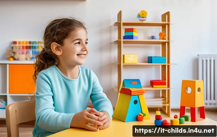 아동심리상담사 시험 과목 - A warm and inviting therapy room in an Italian pediatric psychological clinic, featuring a small chi...