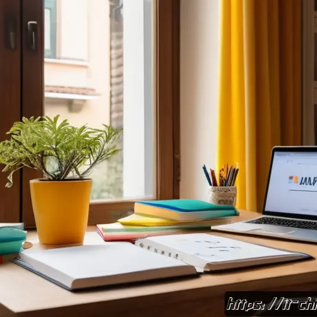 아동심리상담사 시험 일정 및 팁 - A cozy, well-organized study desk near a large window with natural daylight streaming in, featuring ...