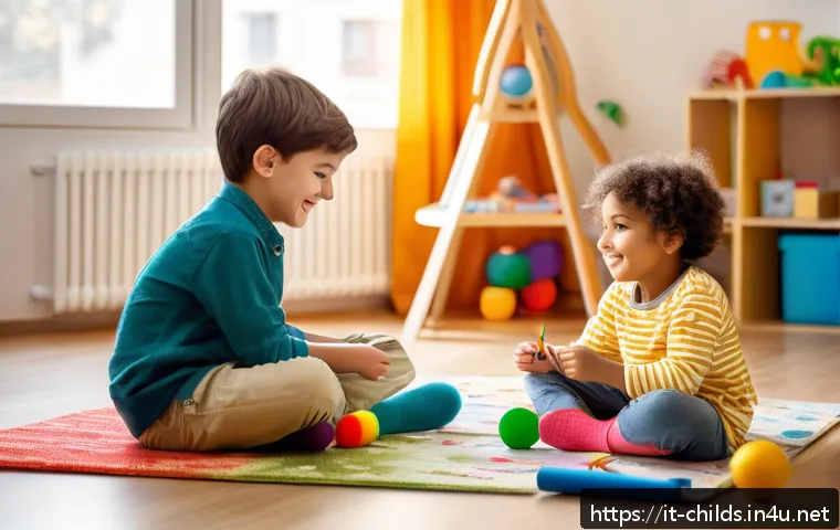 아동심리상담과 ADHD 치료 사례 - A warm and inviting therapy room in an Italian pediatric psychological clinic, featuring a friendly ...