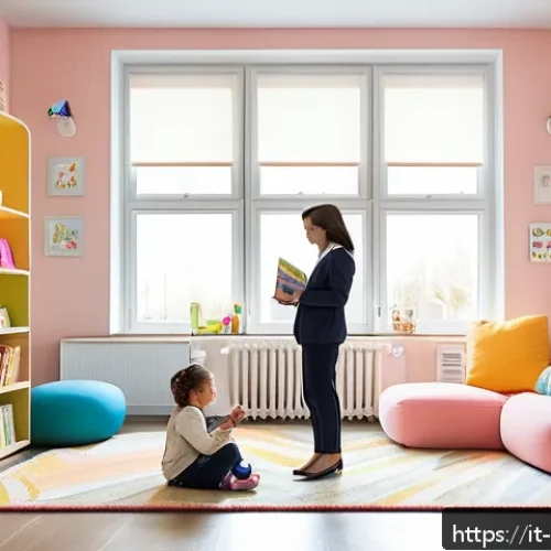 Home 30 아동심리상담사 직업 리스크 관리 - A warm, inviting child therapy room designed for psychological counseling, featuring bright natural ...